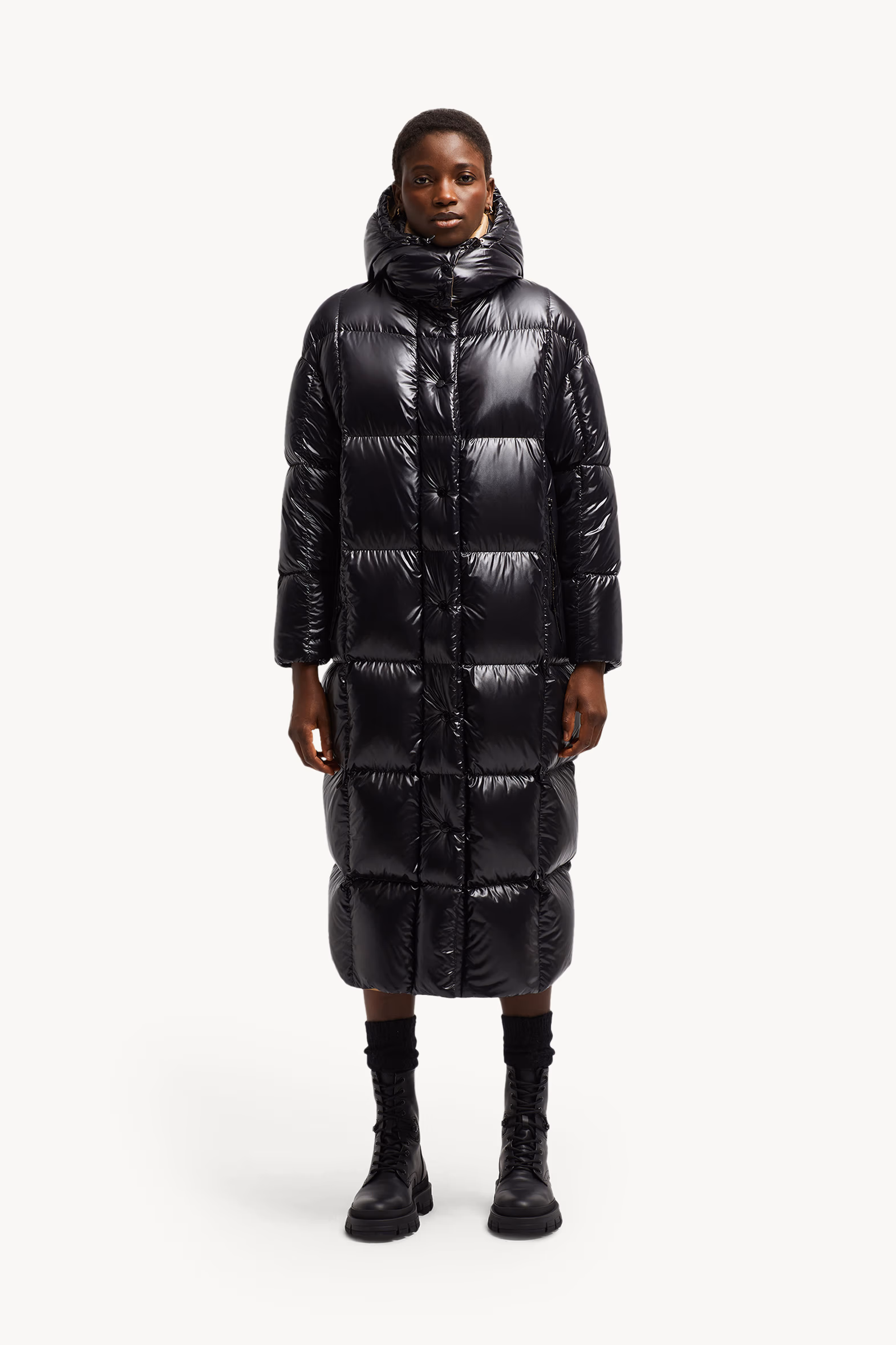Parnaiba Hooded Long Down Jacket Women Black Moncler 3